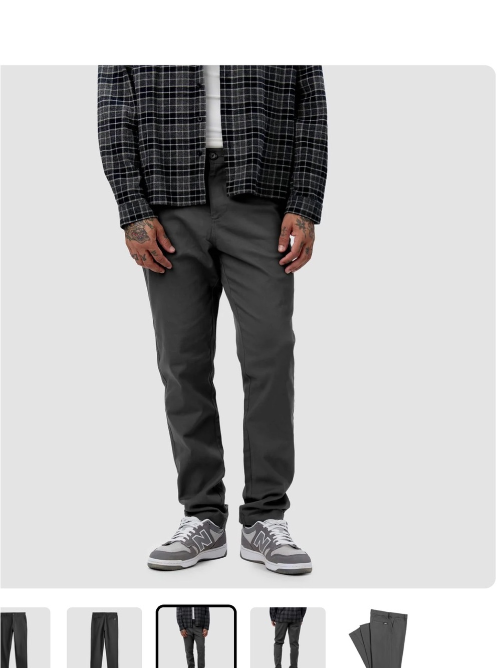 Cove Men's Charcoal Straight Chinos